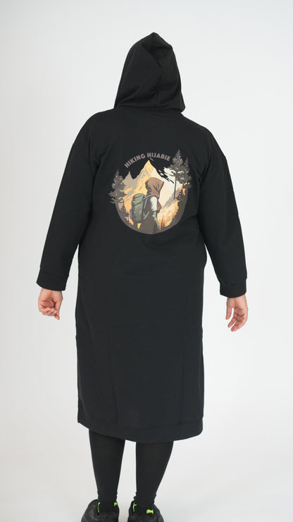 Hiking Hijabie Knee Length Hoodie