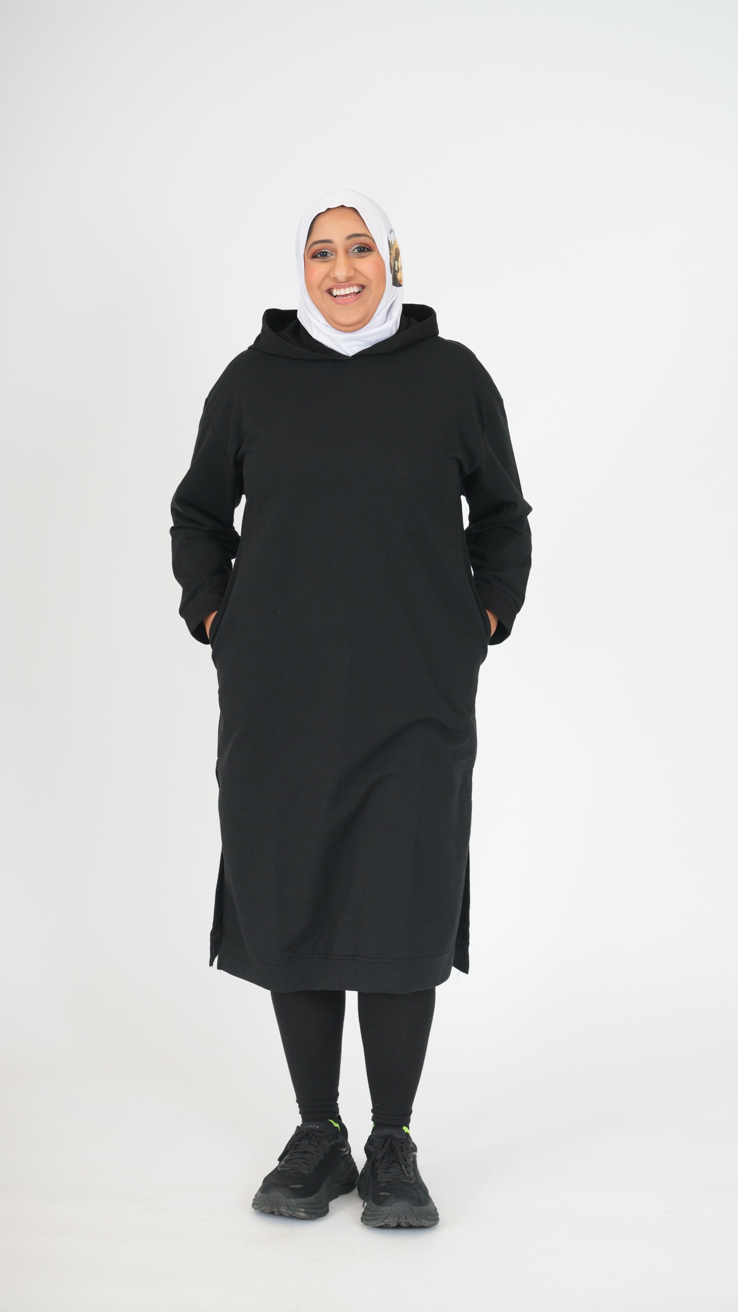 Hiking Hijabie Knee Length Hoodie
